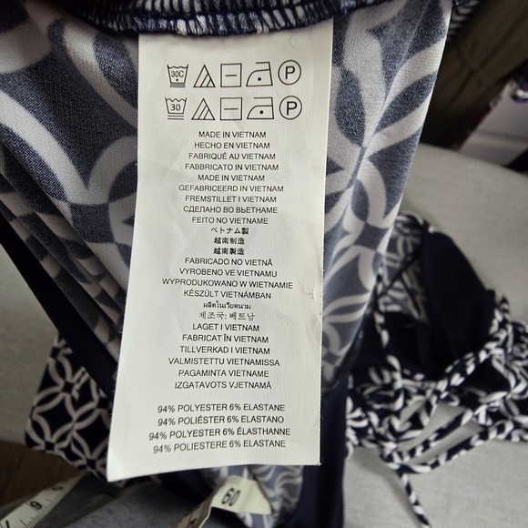 Michael Michael Kors Wrap Dress Womens XS Navy White Geometric Link Office - Picture 9 of 10